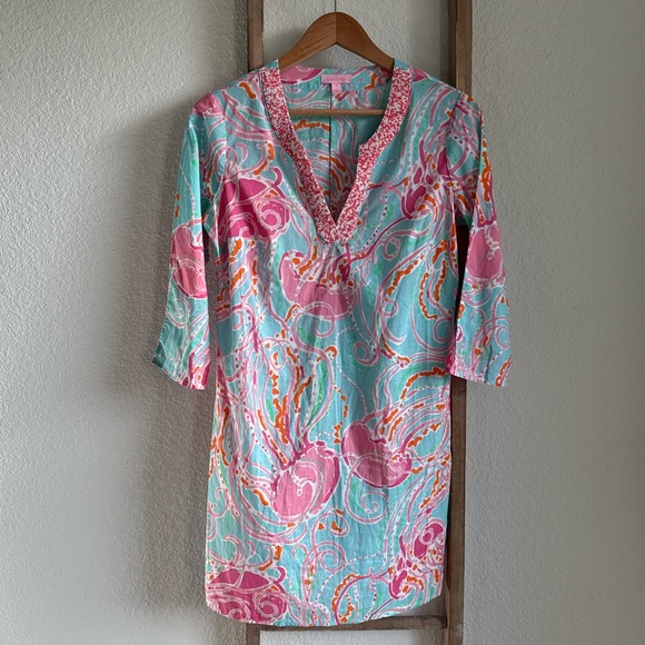 Lilly Pulitzer Courtney “Jellies Be Jamin’” Print Tunic Dress Sz: Small - Picture 1 of 9